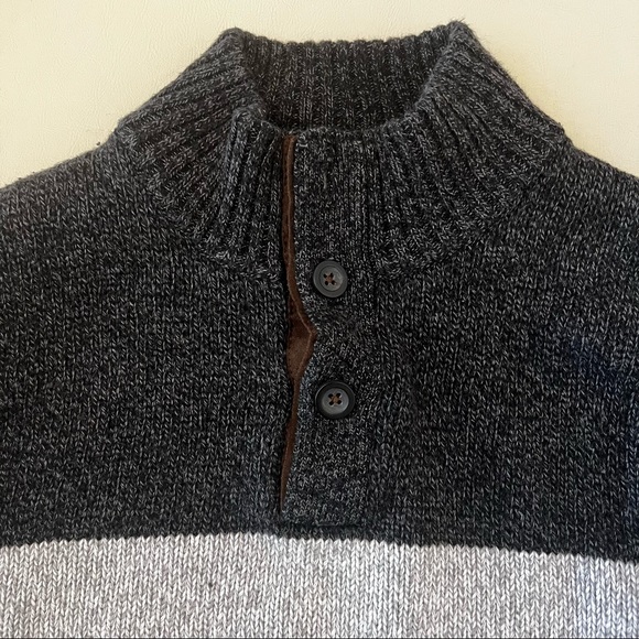 Chaps Black Grey Sweater B8/39 - Picture 2 of 9